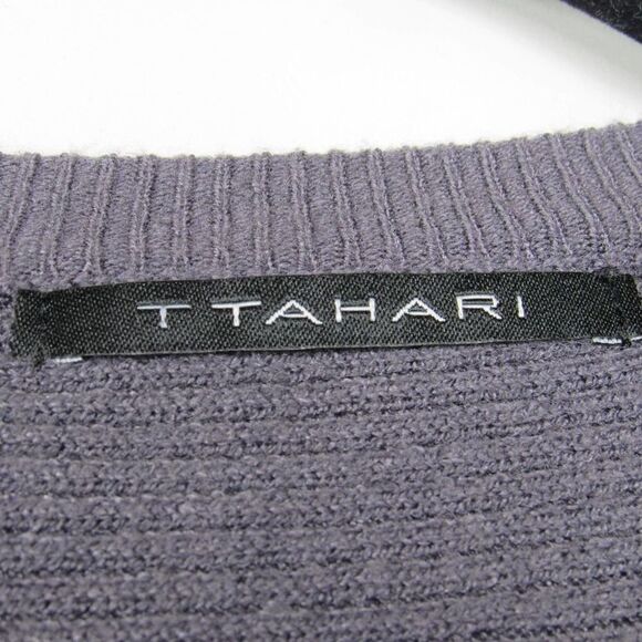T Tahari Ottoman Ribbed Knit Button Front Cardigan - Picture 5 of 9